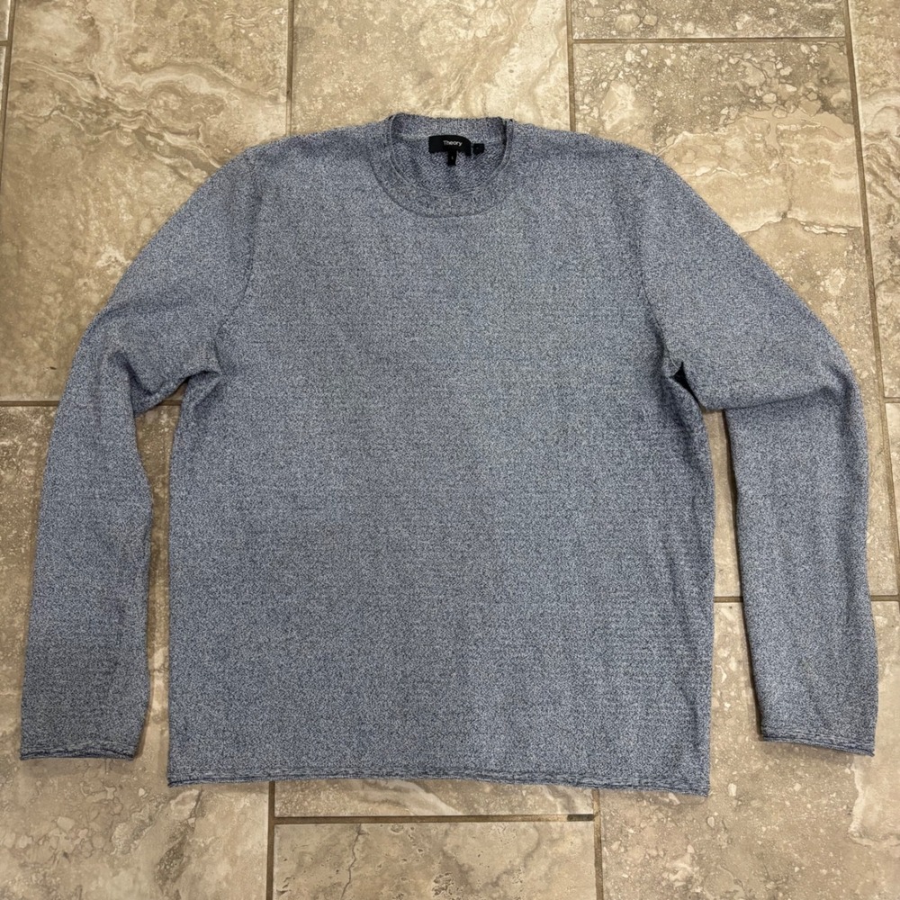 Theory Gallard Granitos 100% Nylon‎ DoubleCrew Collar Sweatshirt Large